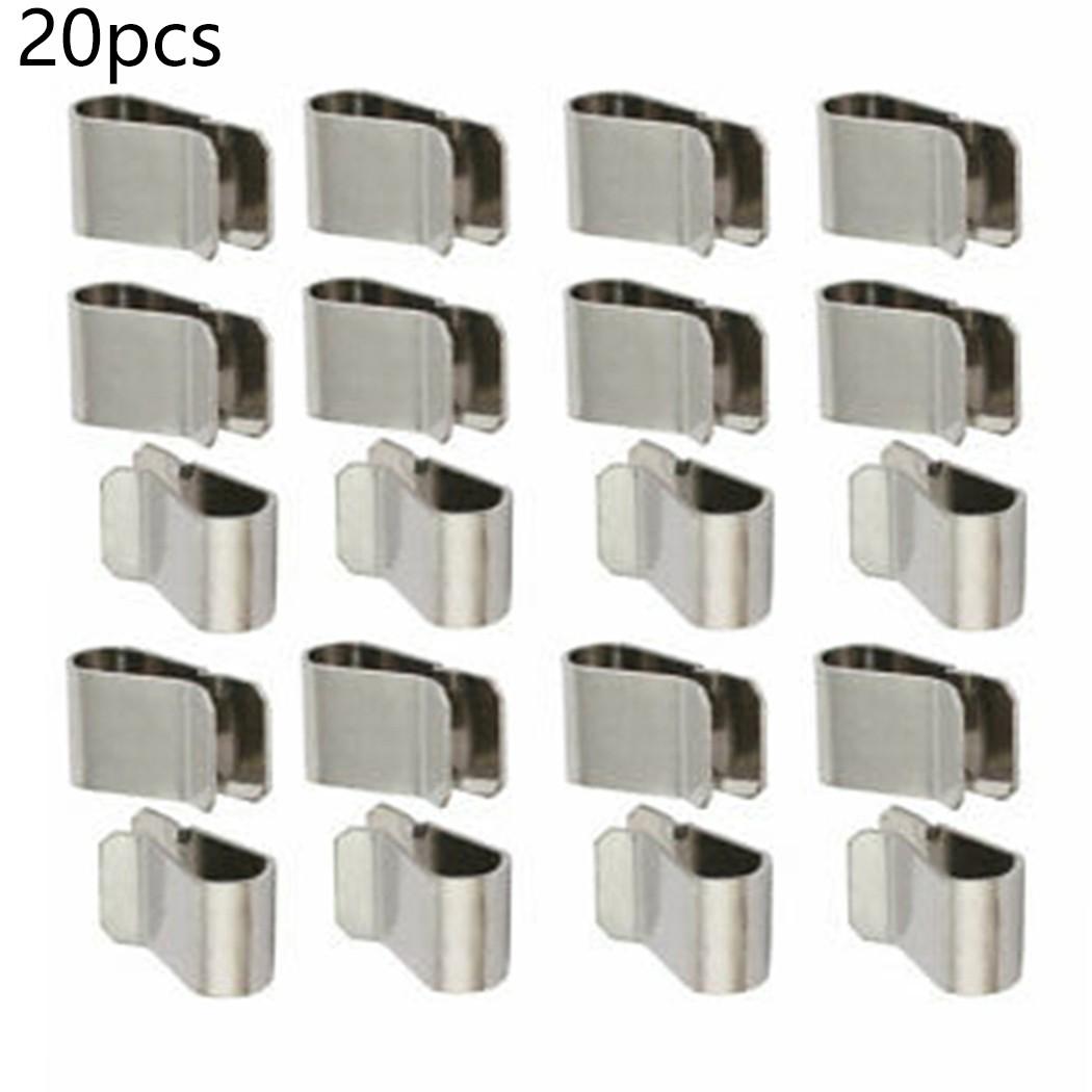 

20pcs Stainless Steel Cable Clip Silver Tone Solar Photovoltaic Parts Accessories Cable Clip Wires Clamp CHINA