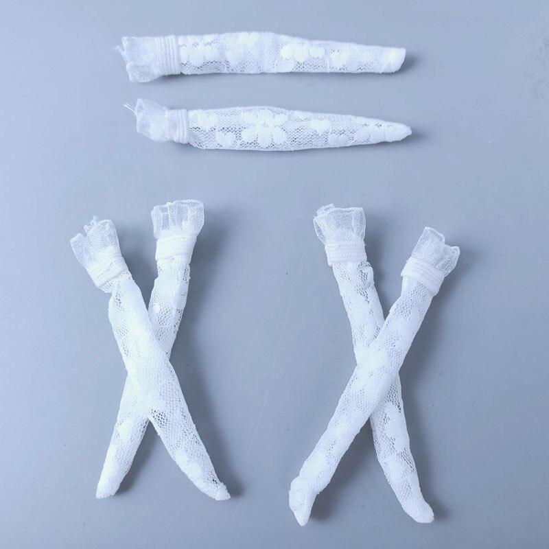 1 Paar Mode Prinzessin Weiß Floral Mittellange Spitze Socken für Barbie Puppe Zubehör Socke für Blythe Licca Puppen DIY Spielzeug 1/6
