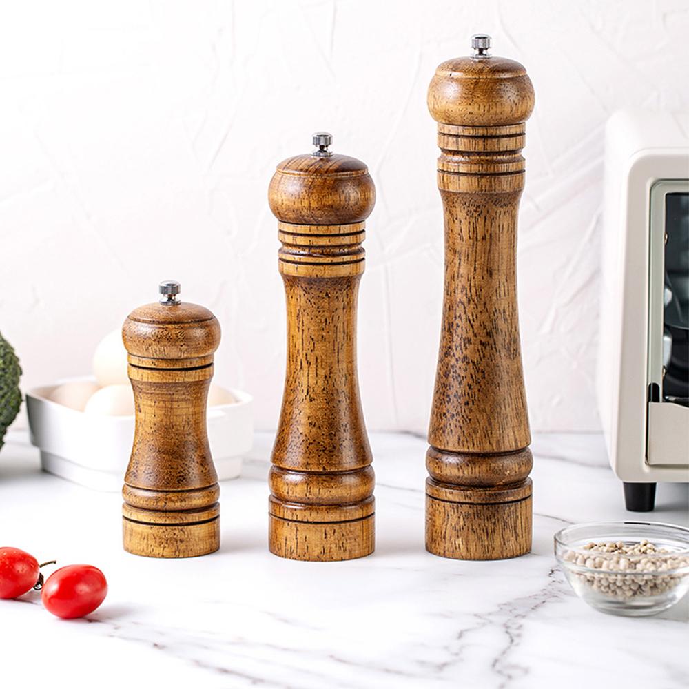 Natural Oak Wooden Seasoning Manual Salt Pepper Spice Herb Kitchen Mill Grinder Natural Oak Wooden Seasoning Manual Salt Pepper Spice Herb Kitchen Mill Grinder