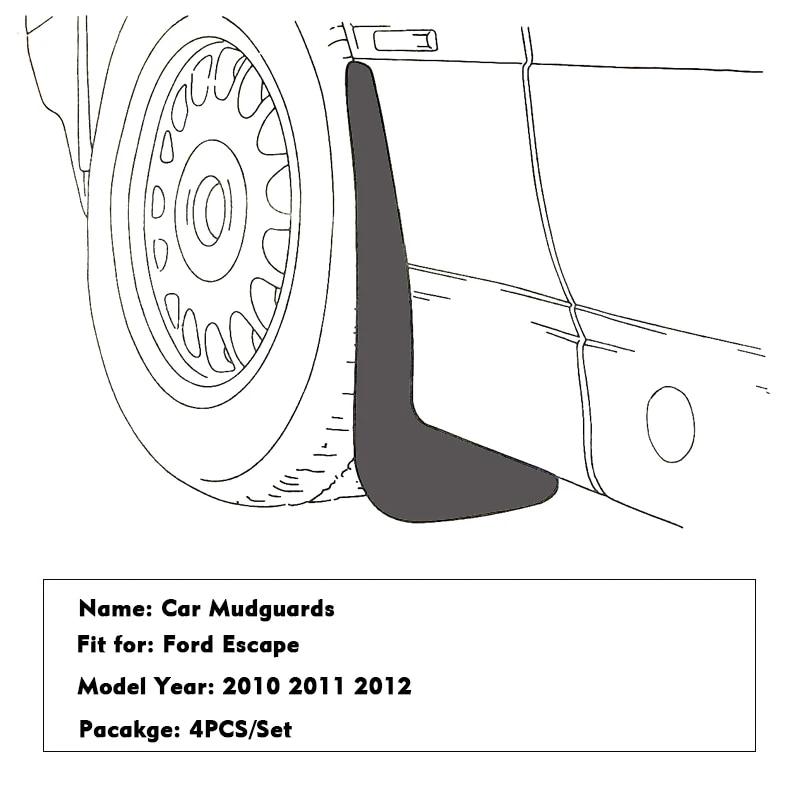 

Для Ford Escape 2010 2011 2012 автомобильные брызговики брызговики брызговики Duraflap аксессуары колеса передние и задние 4x4 тюнинг