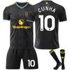 25-26 Manchester United F.C Away Jersey Football Jersey for Kids and Adults CUNHA #10