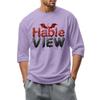 Men'S Round Neck Three-Quarters Sleeve Top Casual Fashion T-Shirt