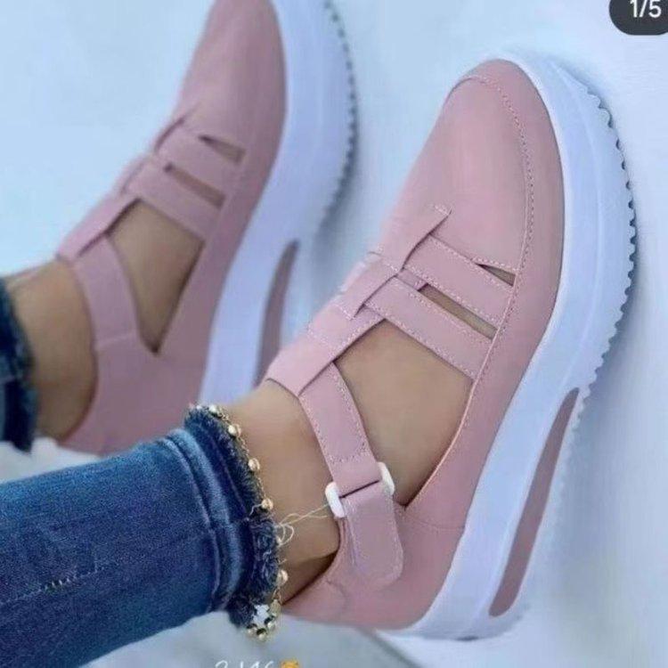 Summer hollow sandals women's platform casual breathable Velcro wedge heel women's shoes