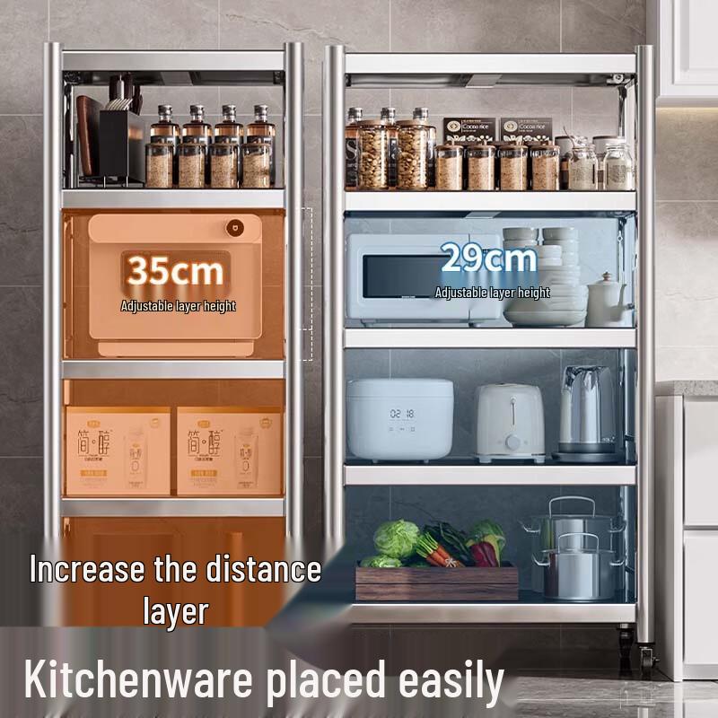 BIEYING Stainless Steel Multi-layer Kitchen Storage Rack