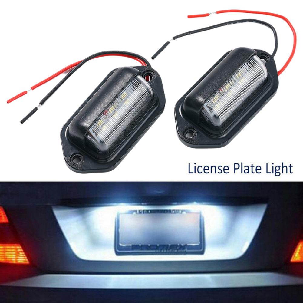 Car License Plate Light with White Bulbs, Fits SUV Truck Trailer Van, Solves Dim License Plate Lighting & Safety Risks