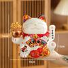 7 Inch Fortune Cat with Waving Arm Ceramic Maneki Neko Feng Shui Ornament Lucky Cat for Shops, Restaurant, Home Table Decoration