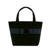 [Kaorimura] Simple Ribbon Tote Bag, Small, Satin Ribbon, Casual, Sub-Bag, Gusseted, 30 X 20 X 10 Cm, 4L Capacity, Black, [srtb-S-01]
