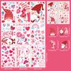 71Pcs/Set Valentine's Day Window Cling Waterproof PVC Cartoon Gnome Love Heart