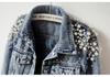 Giacca di Jeans Robusta con Perline per Donna - Capo di Moda Stile Europeo e Americano
