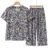 YUZHAOLIN Women's Summer Breathable Printed Short-Sleeve Top & Pants Set