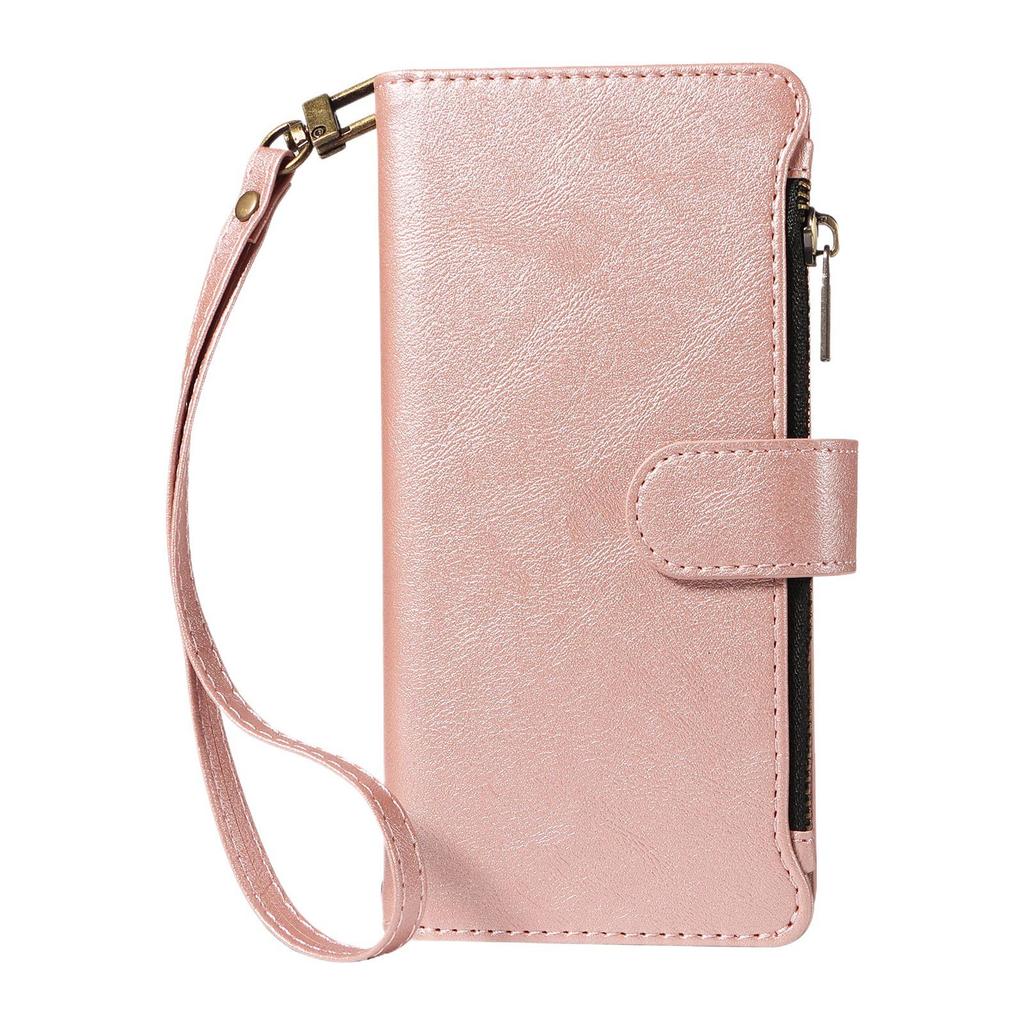 iPhone 18 PRO MAX Leather Grain Case with 9-Card Zipper Wallet Style, Apple 17E Protective Cover KT