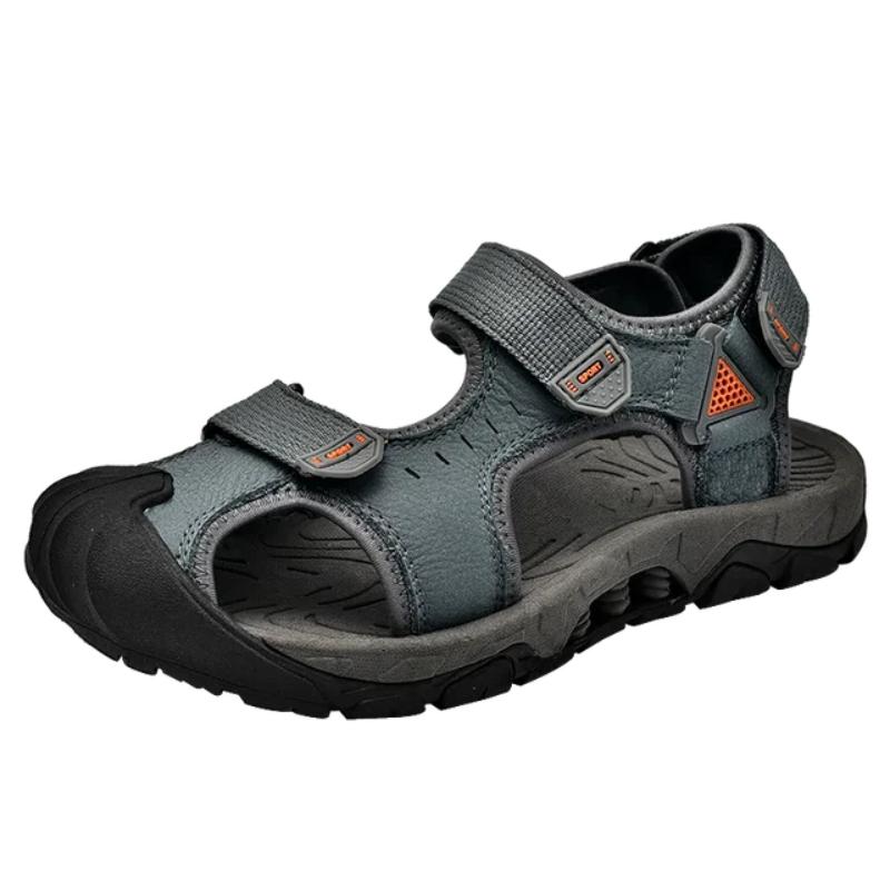

Летние мужские сандалии из натуральной кожи, мужская повседневная обувь, уличные мужские кожаные сандалии для мужчин, пляжная обувь, римская мужская обувь 46 синий