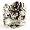Retro Lotus Flower Ring For Men Women Silver Color Punk Gothic Adjustable Ring Vintage Handmade Unisex Jewelry Accessories Gift