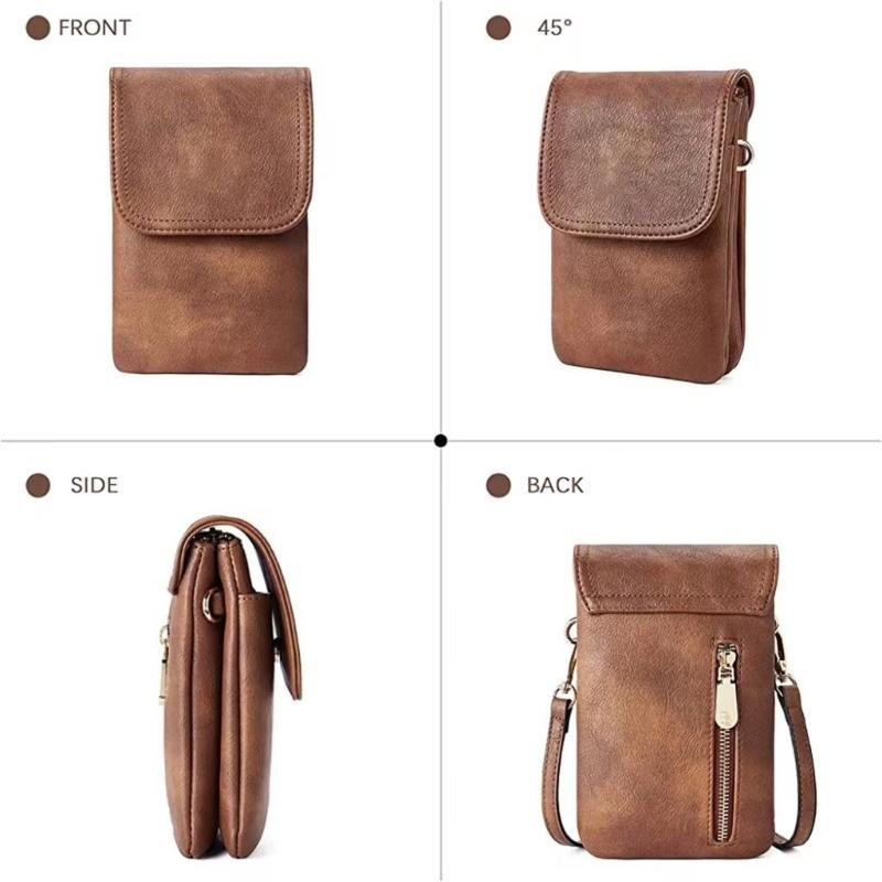 Stylish Phone Case Lightweight PU Leather Card Holder With Phone Slot Compact Crossbody Bag For Daily Use