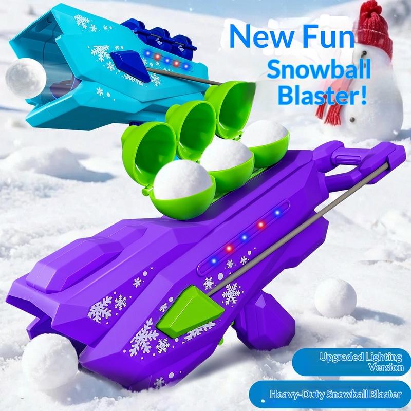 Snowball Launcher Triple Barrel Snow Gun Winter Outdoor Snow Fight Toy Parent Child Interactive Snow Play Tool For Kids Adults