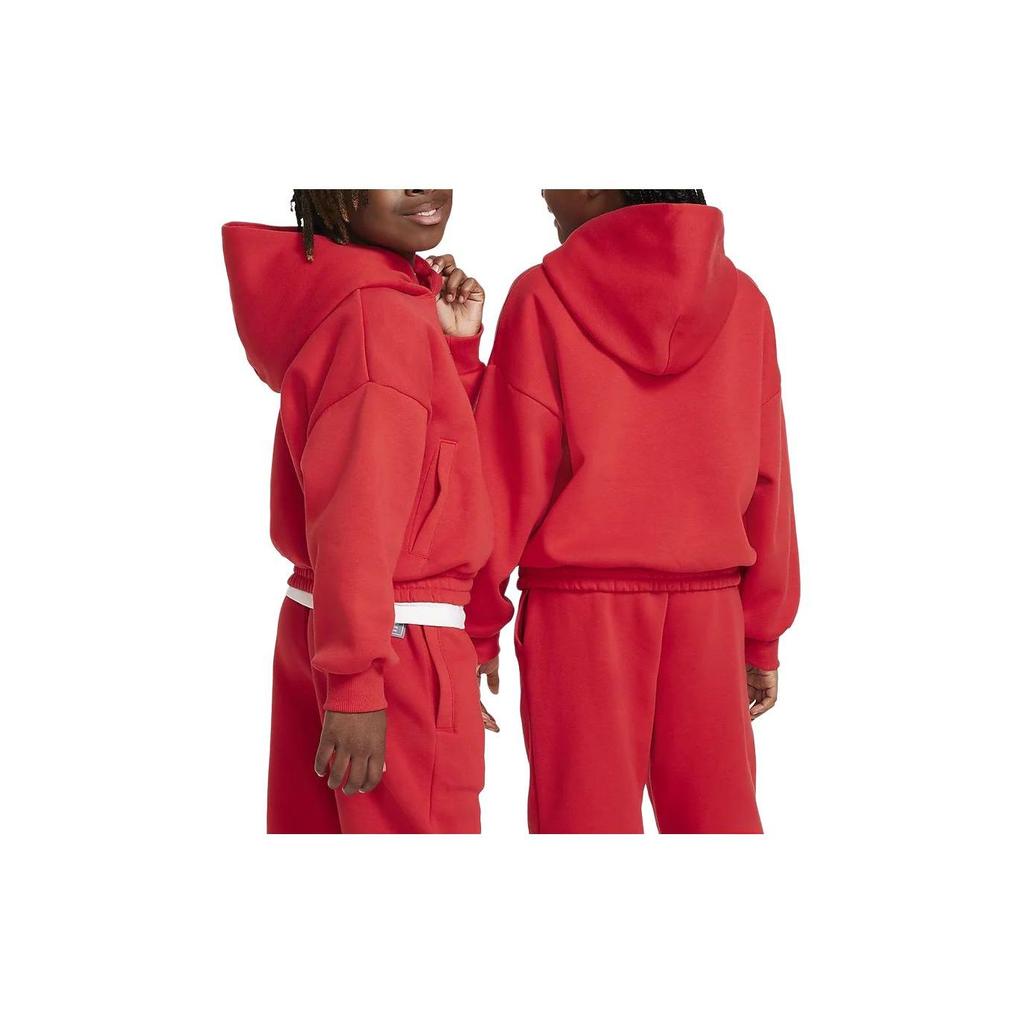Nike Culture Of Basketball Letter Print Fleece Hoodie Casual Long Sleeve Sweatshirt Kids sweatshirt Red FN8355-657