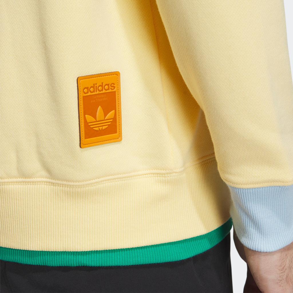 Adidas Originals Trefoil X Melting Sadness CNY Edition Long Sleeve Sweatshirt with Rabbit Patch Unisex Tops Pale-Yellow HY7252