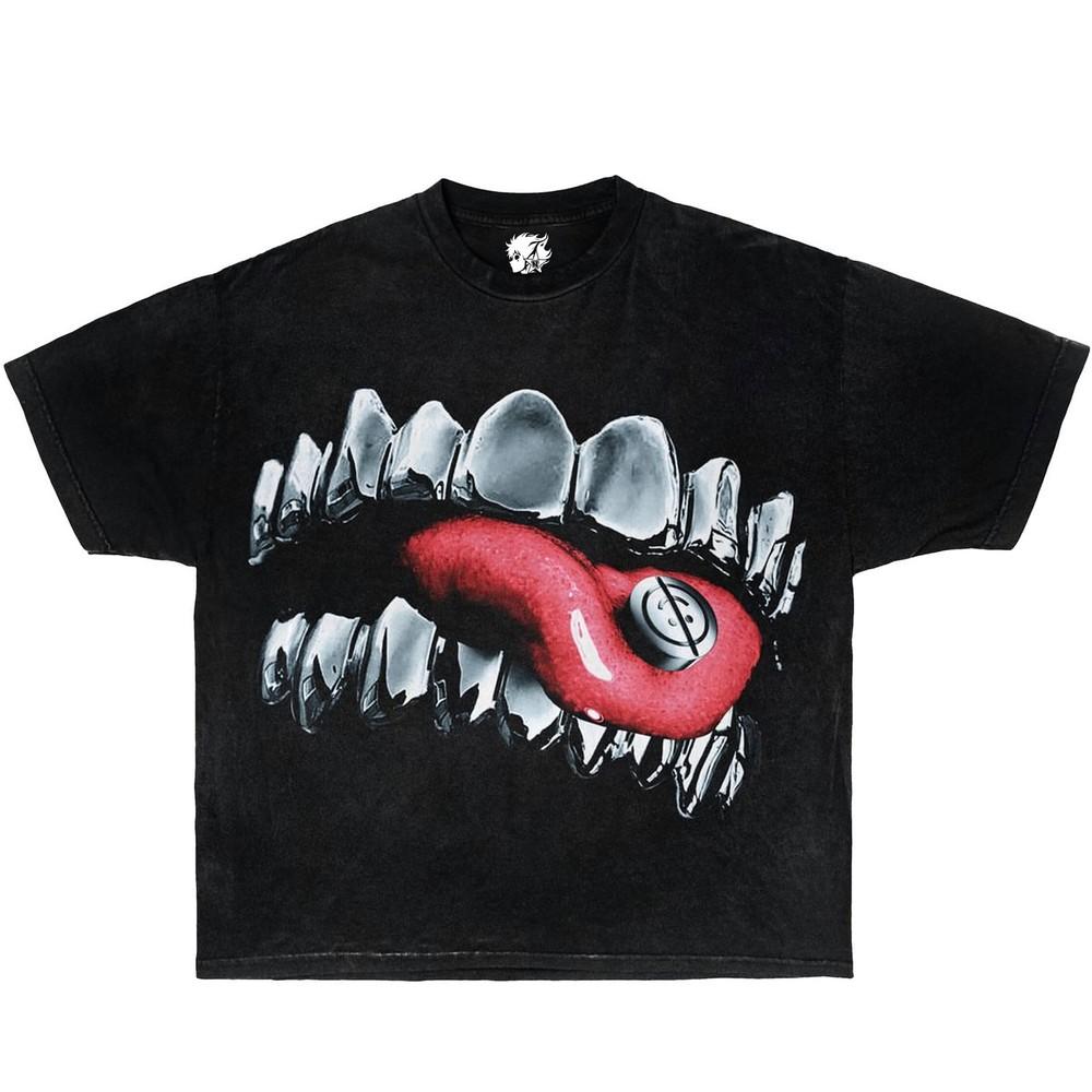 

Neniom Grillz Unhappy Tablet Boxy Vintage Shirt Streetwear Y2K Tee Unisex T-Shirt L