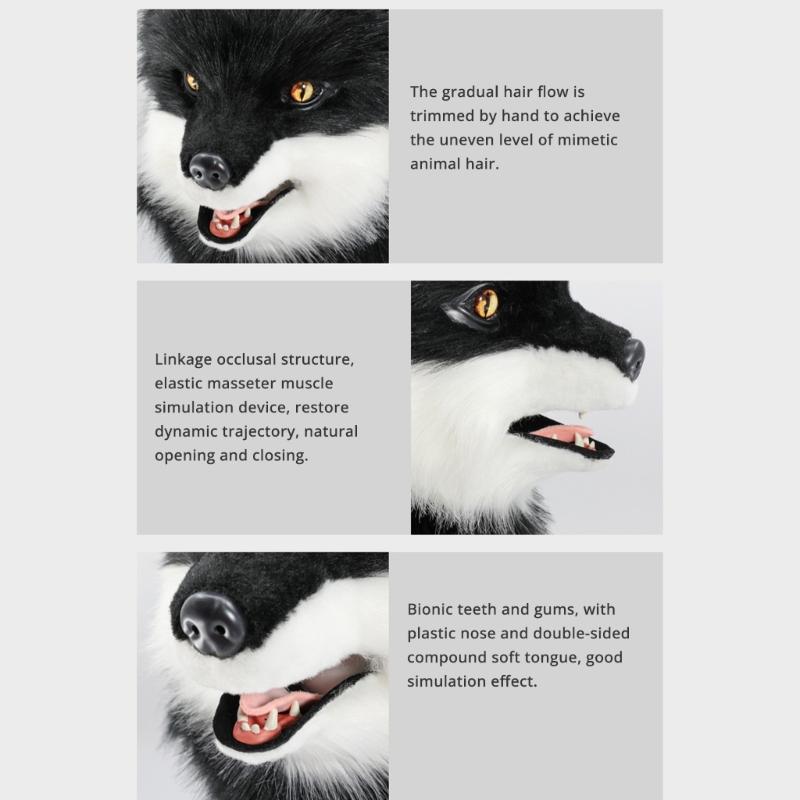 Lebensechte Hunde Vollkopfmaske Bequeme Kopfbedeckung Hut Realistisch Aussehendes Design für Cosplay und Themenveranstaltungs-Verkleidung