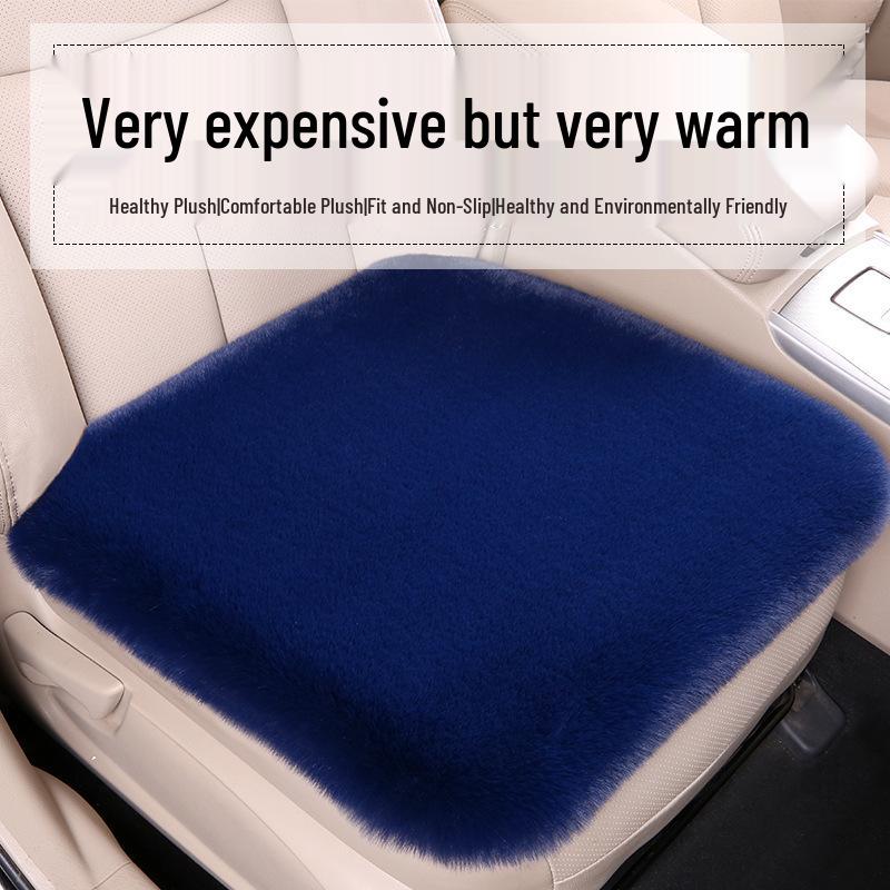 Winter Plush Car Seat Cushion Set: Thick Short Pile, Wool, Rabbit Hair, Non-Slip, 3-Piece