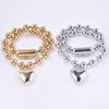 100% Stainless Steel Heart Pendant Necklace For Women Accessories Girl Beads Chain Necklaces Vintage Fashion Kpop Jewelry Choker