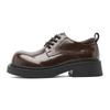 Classic Fur British Style Platform Fashion Big Head Derby Shoes Men's and Women's Height-increasing Tooling Low-top Rhubarb Boots Leather Shoes