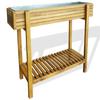Raised Planter - vidaXL - Solid Acacia Wood - Rust-Resistant Zinc - Rectangular - Brown