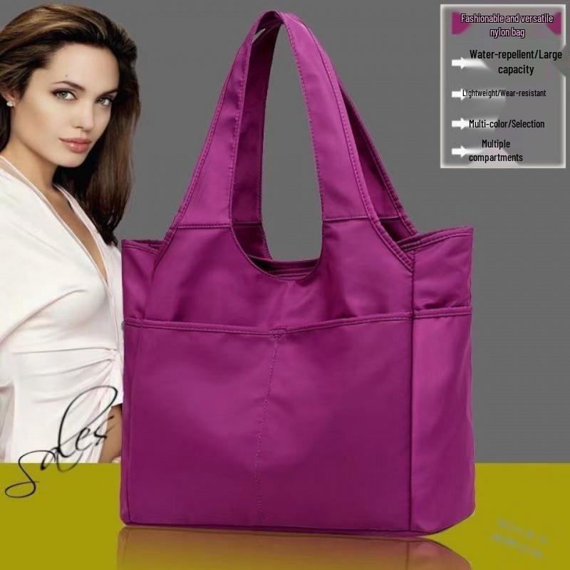 Women's Multi-Compartment Canvas Tote: Large Capacity Shoulder Bag for Shopping, Short Trips, and Everyday Use