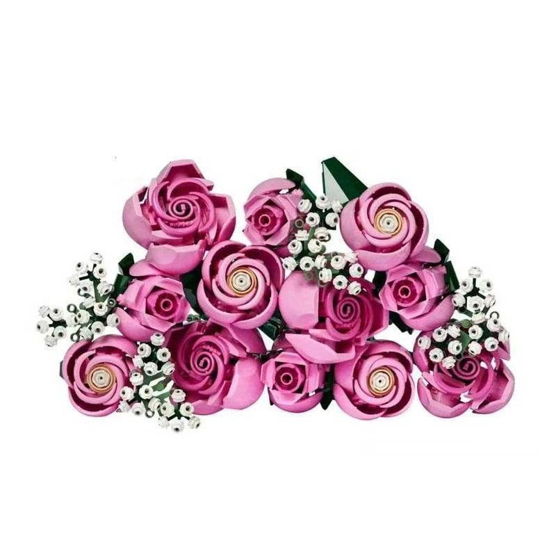 Ewige Blume Bausteine DIY Simulation Blumenstrauß Steine Bausatz Mehrere Stile Haus Büro Dekoration Kreatives Geschenk