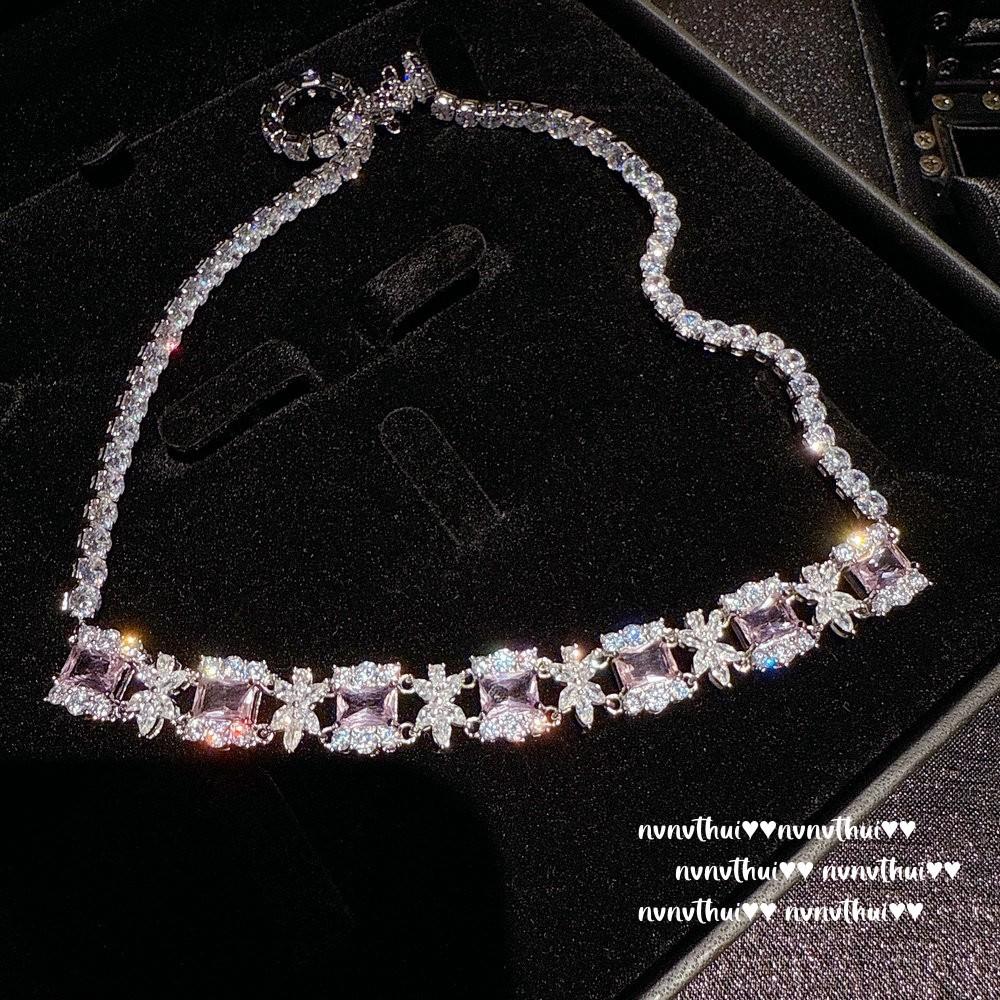 Yu Ji Is Colorful, Fendai Butterfly Fritillary Gemstone Necklace, Rich And Charming, Rainbow Petal Zircon Necklace, Set.