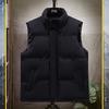 Mens Warm Sleeveless Vest Teens Adults Loose Fit Cotton Padded Outerwear Sporty Casual Wear In Black Navy Khaki