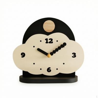 Clock with Arched Back Panel Decorative Cumulus Shaped Modern Timepiece for Simplicity Lovers,