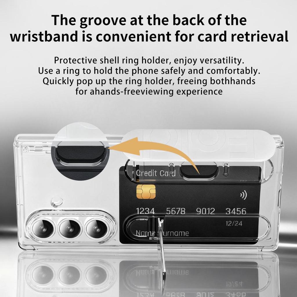 Etui do Samsung Z Fold7/6 ze stojakiem i paskiem na nadgarstek - Kompatybilne z Fold5/4