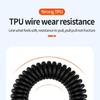 Coiled USB C To USB C Cable Flexible Length PD60W Fast Charging Data Transfer For Phone Tablets Power Cord Data Line
