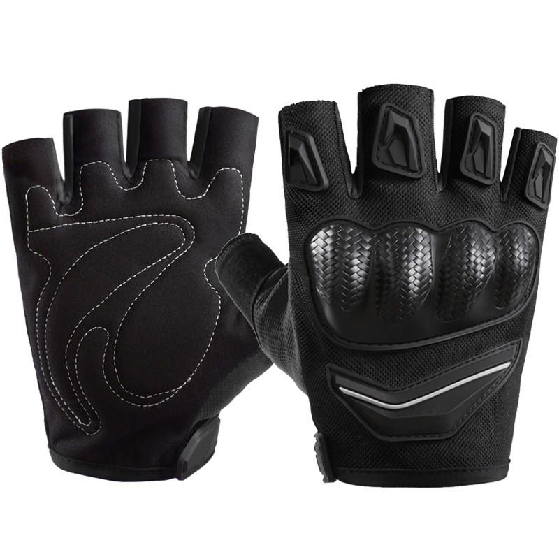 Motorcycle Racing Gloves Half-Finger Breathable Mesh Anti-Slip Protective Gear Off-Road Riding