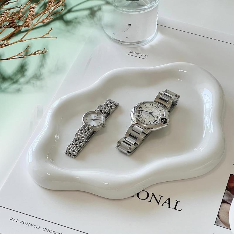 Cute Jewelry Tray Plastic Trinket Dish Vanity Organizer For Ring Earring Necklace Key Bowl Aesthetic Room Decor Desktop Storage