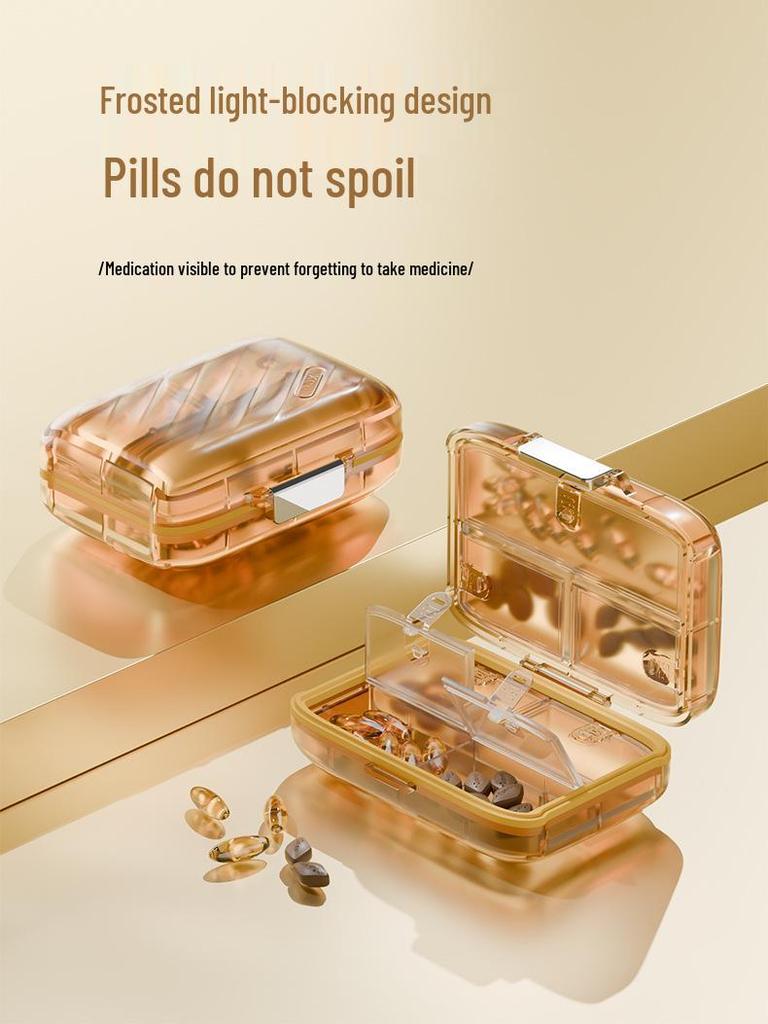 Portable 7-Grid Moisture-Proof Pill Box for Daily Medication