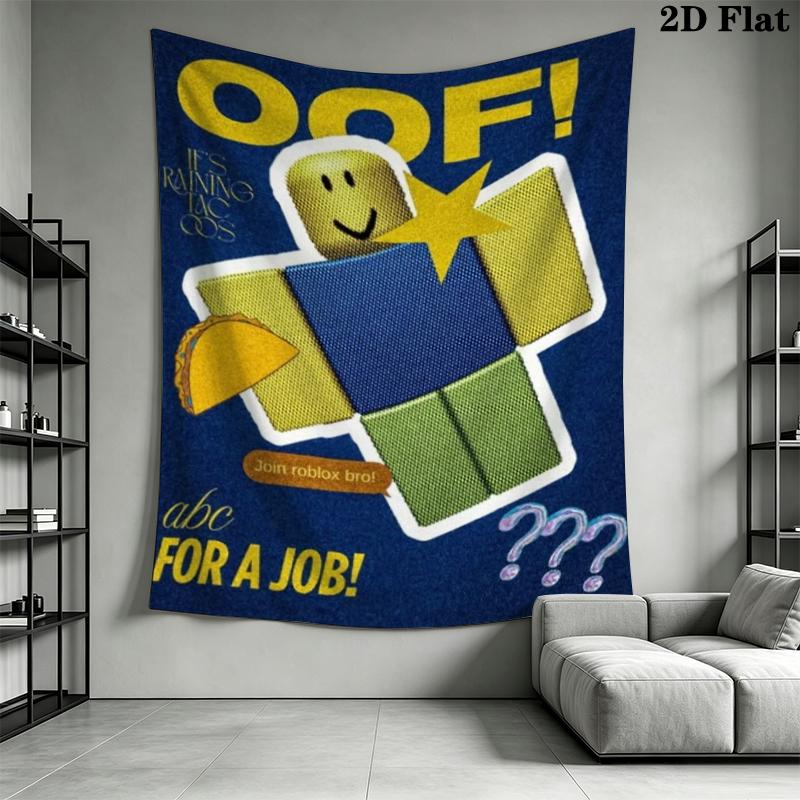 Roblox game Wall Tapestry Aesthetic Wall Hanging Printed Fabric Blanket Decorative Tapestries for Bedroom Living Room Home Decor