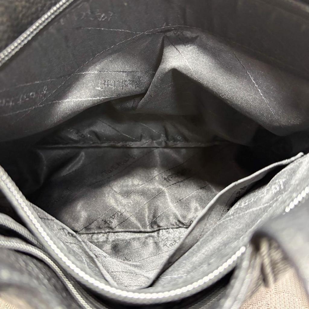 [USED] tattcalf black leather handbag, Harube