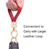 Wisdompro Car Key Key Chain, Sparkling Carabiner, PU Leather, Smart Key, Anti-Lost, Stylish, Cute, Women's, Red