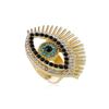 European & American Style Exaggerated Handcrafted Devil's Eye Ring with Colored Diamonds for Women