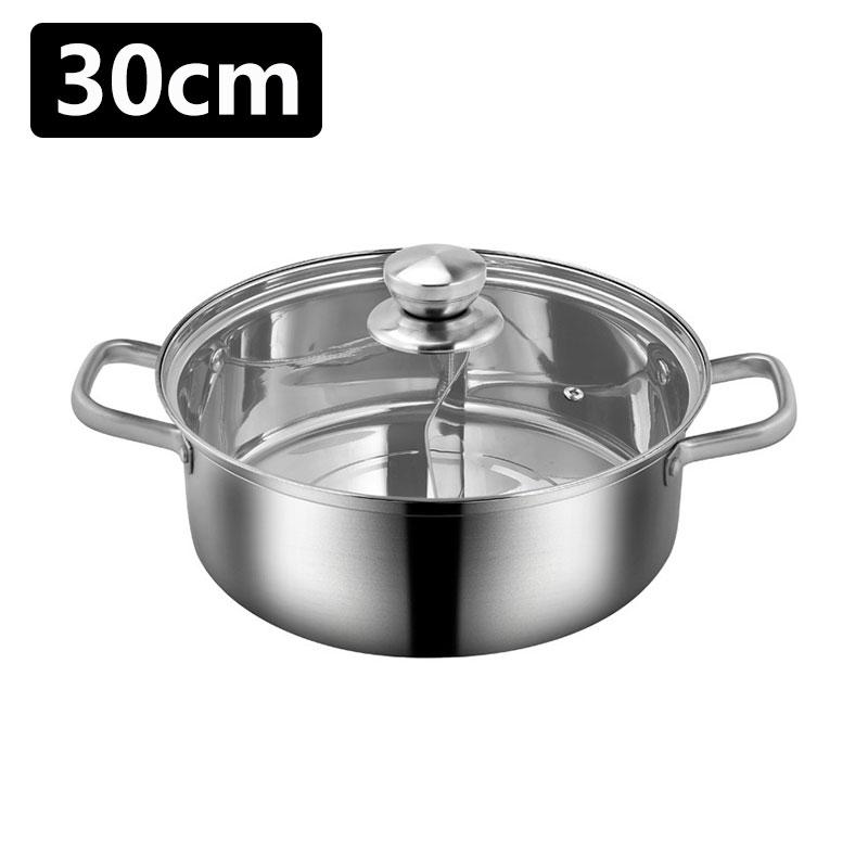 Chinesischer Hot Pot 304 Edelstahl Induktionskochfeld Gasherd Kompatibel Küchengeschirr Suppentopf Zweigeteilt