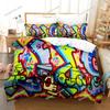 Graffiti Duvet Cover Set Teen Style Pattern Bedding Street Culture Decor Set King Queen Size Hip Hop Polyester Comforter Cover74