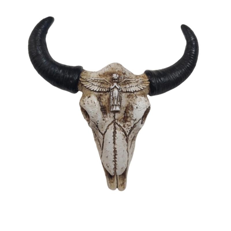 Decorazione Murale Artistica Teschio di Mucca in Resina Elegante per Casa Ufficio Caffetterie e Regalo Ornamento Decorativo Testa di Animale