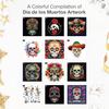 RED EMBER Day of the Dead 2026 Wall Calendar 12 Month | 12" x 24" Open | Thick & Sturdy Paper | Holiday Gift | Día de los Muertos Sugar Skull Art