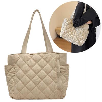Women Padded Hobo Handbag Zipper Lightweight Handbag Adjustable Strap Soft Sling Bag Diamond Quilted Tote Bag Slouchy Travel Bag