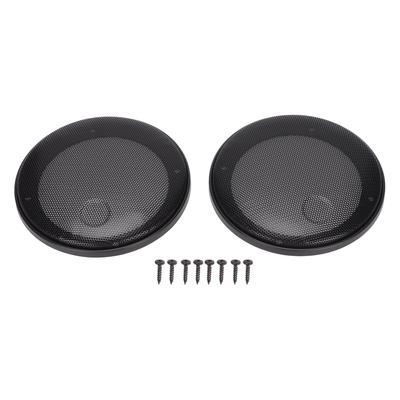 2pcs Speaker Grill Cover Metal DIY Replacement Black Speaker Mesh Protective Case with Screws for Car
