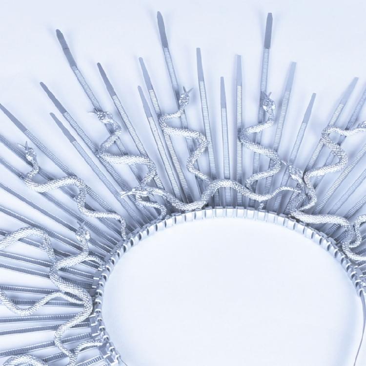 Unique Punk Snake Artistic Hair Band Spiked Head Accessory for Adults Hair Hoop with Metallic and Snake Cosplay Maid