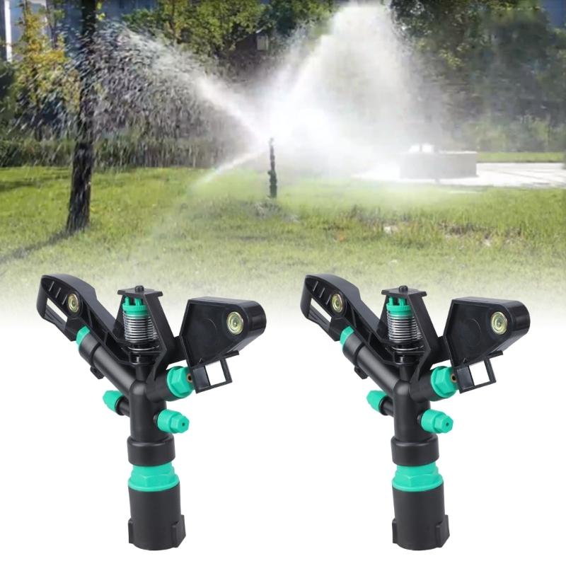 Professional 360 Rotating Plastic Sprinkler Head 4 Adjustable Nozzles Wide Area Watering For Agriculture Gardens Lawns