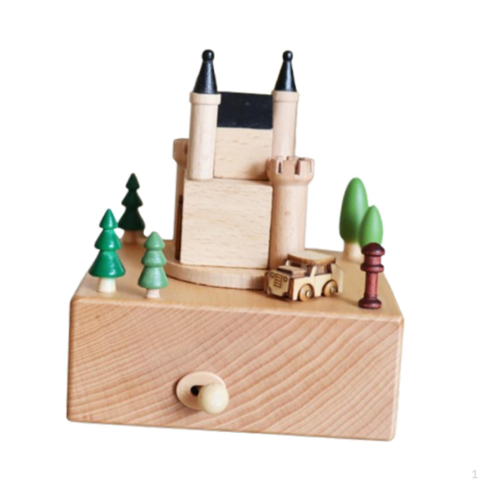 

Деревянная музыкальная шкатулка рождественские украшения поделки коллекционная вращающаяся фигурка настольная